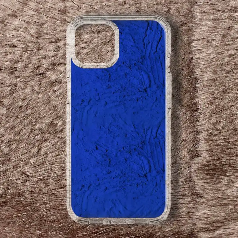 Klein Blue Oil Paint Phone Case For iPhone 11 12 Mini 13 14 Pro XS Max X 8 7 6s Plus 5 SE XR Transparent Shell