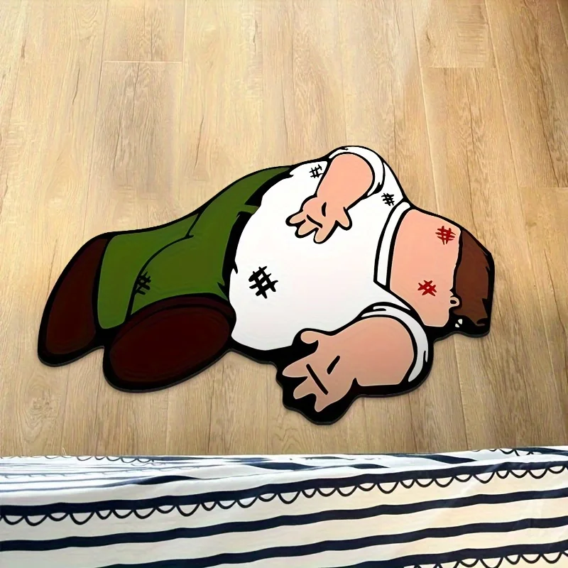 Irregular Cartoon Character Doormat Cute Flat Print Non Slip Waterproof Floor Mat For Bedroom Entrance Home Animal Decor Rug