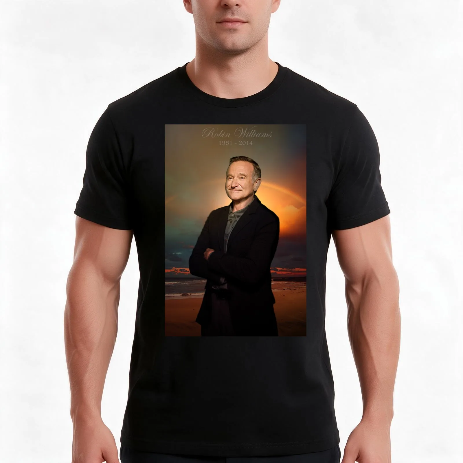 Robin Williams ~ Paradise T-Shirt, Summer Casual Cotton Tee, Oversized Streetwear Tops, Vintage Graphic Print, Unisex Men Women