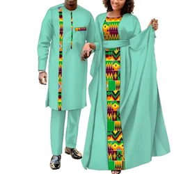 African Couple Outfits Matching Sets African Dresses for Women and African Dashiki Mens Clothing for Wedding Wyq949