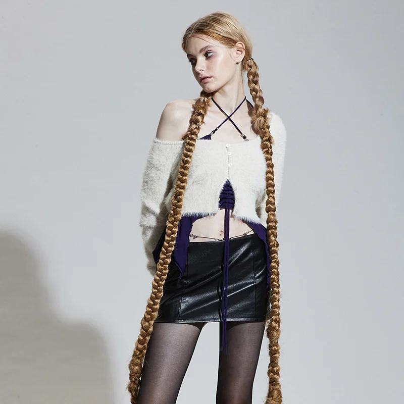 

Retro SEI 202 Autumn Winter New Plu Long Sve Open Cardigan Women ort Sle Sweet Sweater Commute Sle Straight Cut