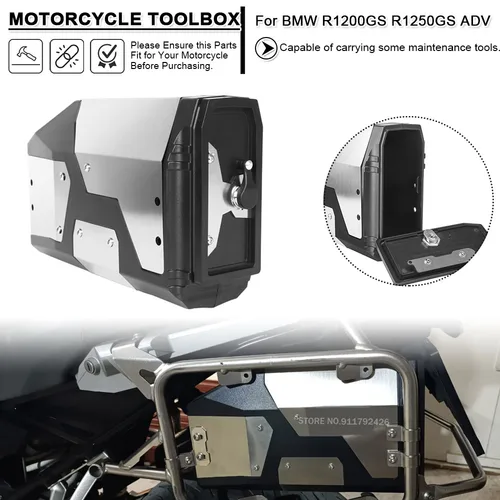 Imagen 1 del producto Caja de herramientas de aluminio para motocicleta R1200GS R1250GS, caja de herramientas impermeable del lado izquierdo para BMW F750GS F850GS GS R1250 R1200GSA para TRK502X