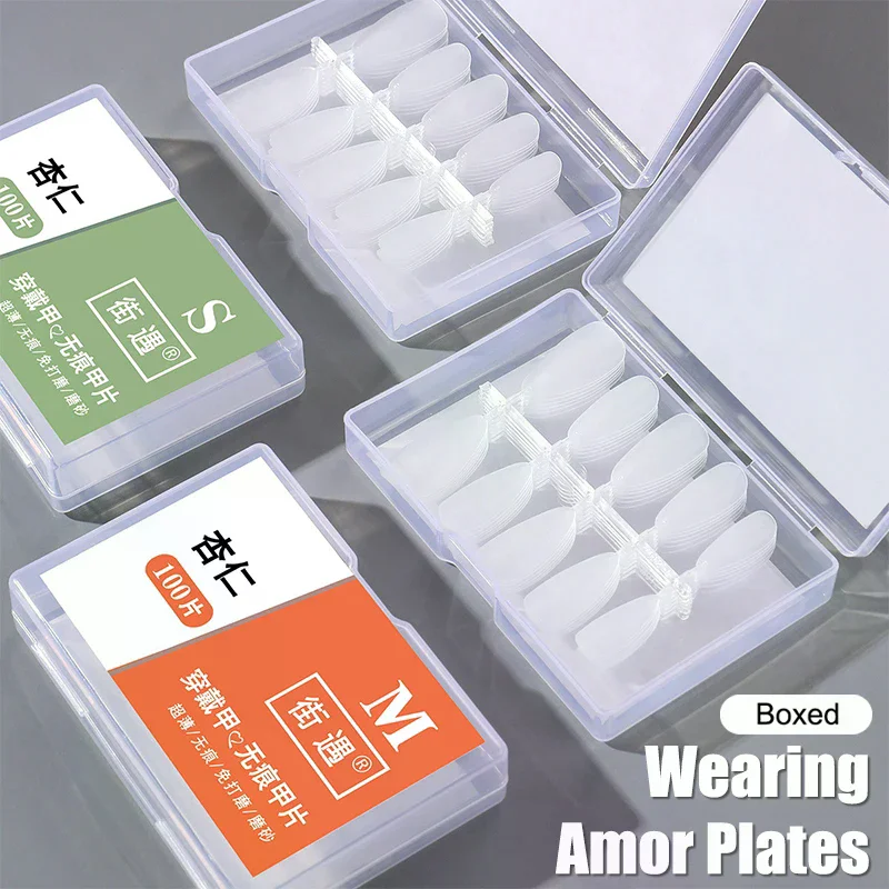 100 Pz/scatola Unghie Finte Nessuna Lucidatura Nessuna Traccia Sottile Demal Stampa Sulle Punte Del Chiodo Per Estensione Casa FAI DA TE Unghie Finte punte