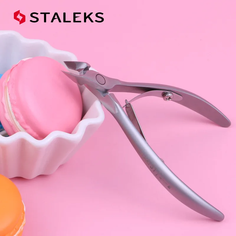Staleks 4mm nożyczki do skórek ze stali nierdzewnej wysokiej precyzji martwa skóra nożyczki nożyczki do skórek paznokci narzędzie do Manicure NS-31-4