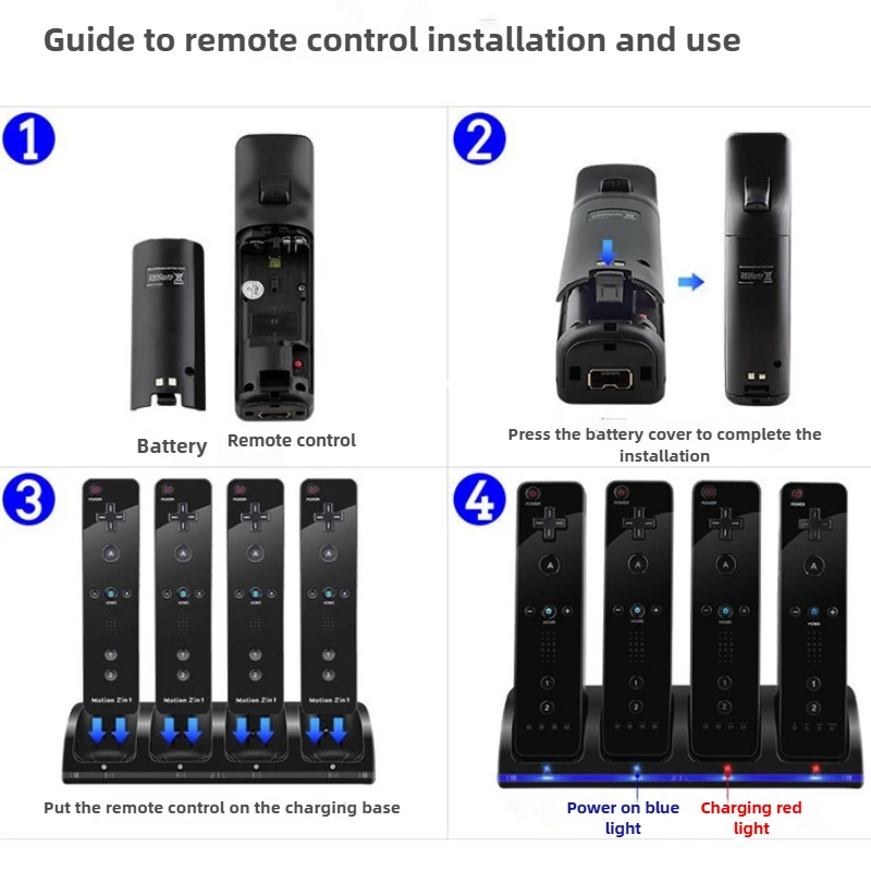 2800mAh Rechargeable Battery Remote Charger Dock Station Cradle for Nintendo Wii Controller Gamepad Battery Charger