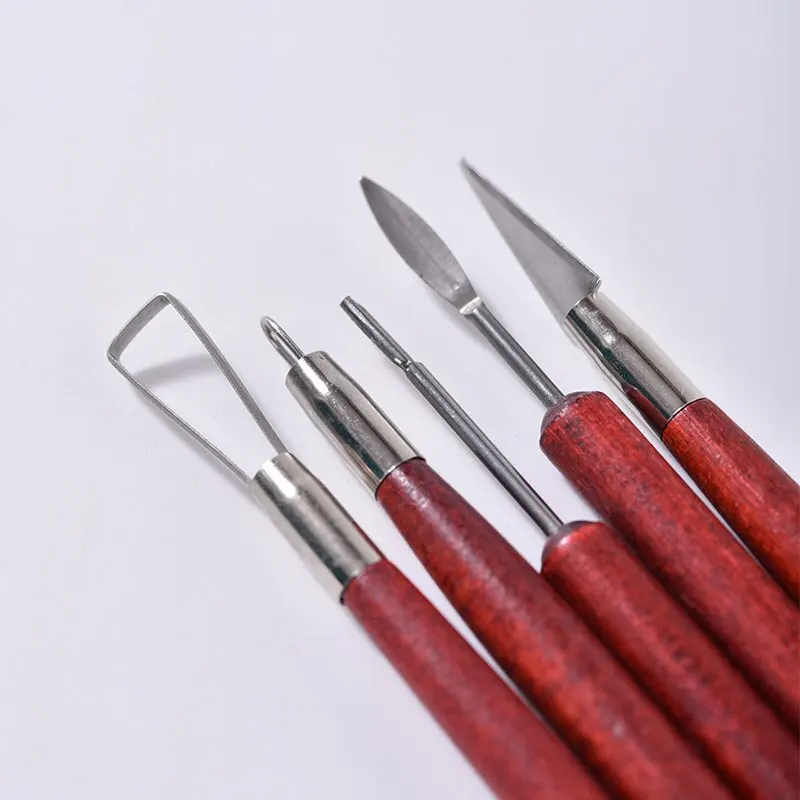 6pcs/set Pottery Tools Red Wood Double-Ended Wire Knife For Clay Repair, Clay Sculpture Carving Tool Set Pottery Tools