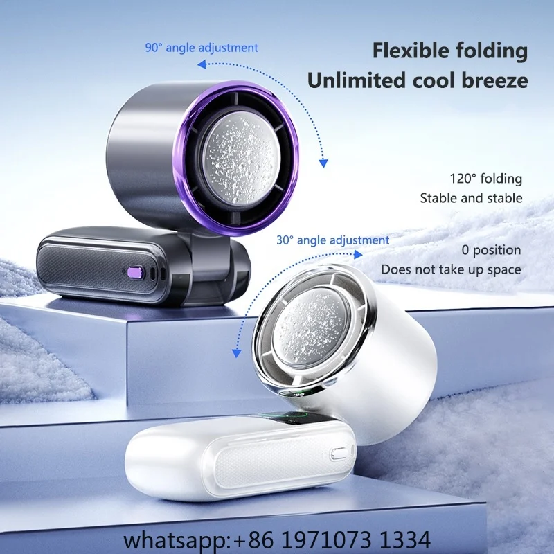 Portable Air Cooling Turbos Handheld Fan 100-Speed Adjustable Refrigeration Cooler 4000mAh LED Display USB Rechargeable