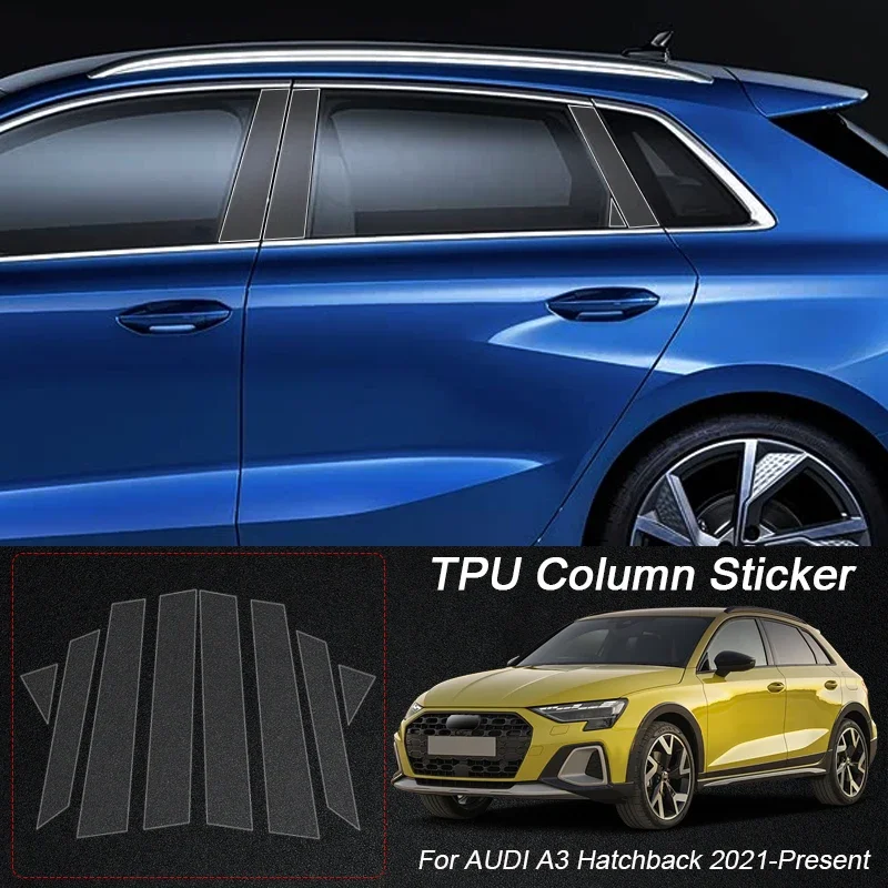 

Для AUDI A3 A4 A5 A6 A7 A8 Седан Хэтчбек 2012-2026 B Полюсы ТПУ Автомобильная защитная пленка Прозрачная наклейка на корпус Защита краски
