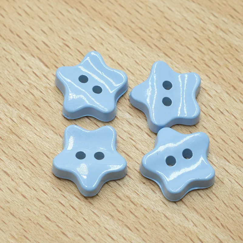 Chic Style High-Grade Resin Five-Pointed Star 2-Hole Buttons for Shirts Cardigans Sweaters Colorful Wholesale Buttons