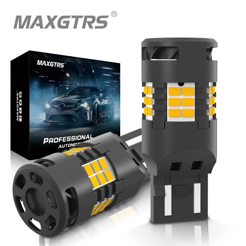 

2x 7440 T20 W21W 1156 P21W BA15S BAU15S LED Canbus No Hyper Flash Amber 30 SMD 3020 LED Car LED Bulbs For Turn Signal Lights