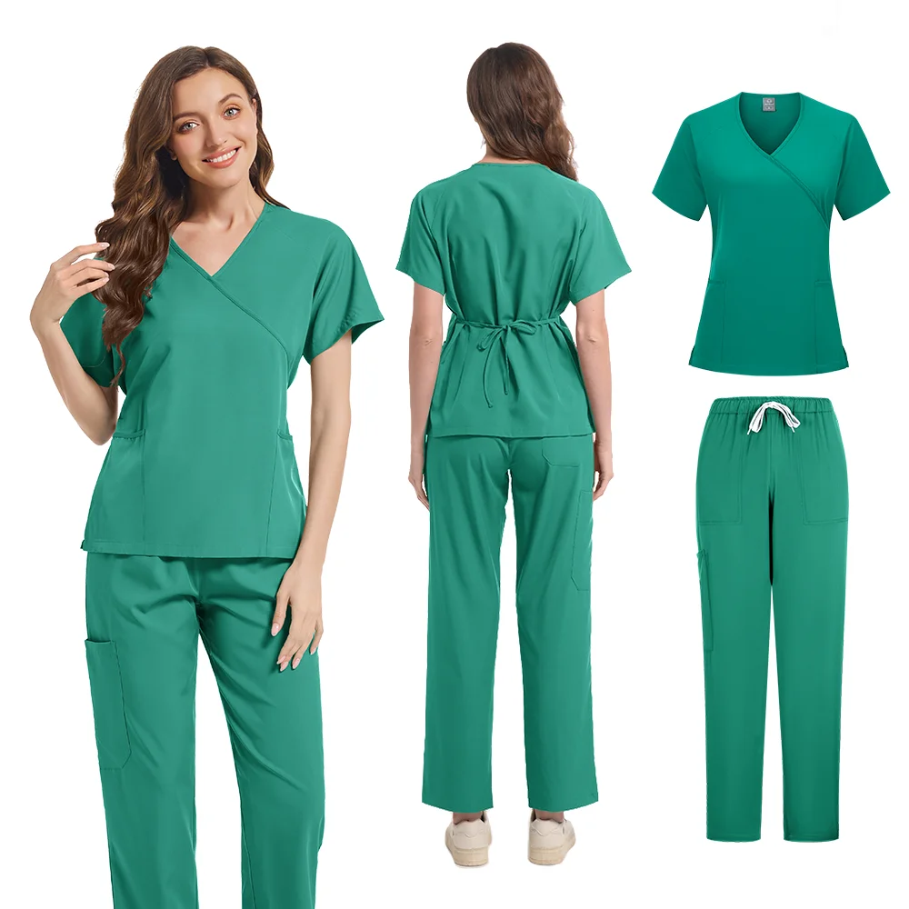 Multicolor Operating Room Scrubs Set Doctor Nurse Top Pants Lab Workwear Surgical Gown Medical Nursing Uniform Clinical Overalls