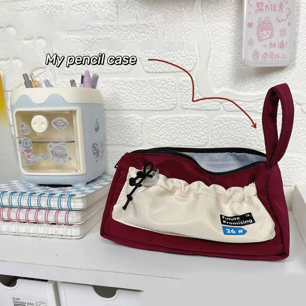 American Retro Pencil Case for Junior High School Girls, Simple Large-Capacity Stationery Box for Elementary School Girls, Ins-Style Niche Design