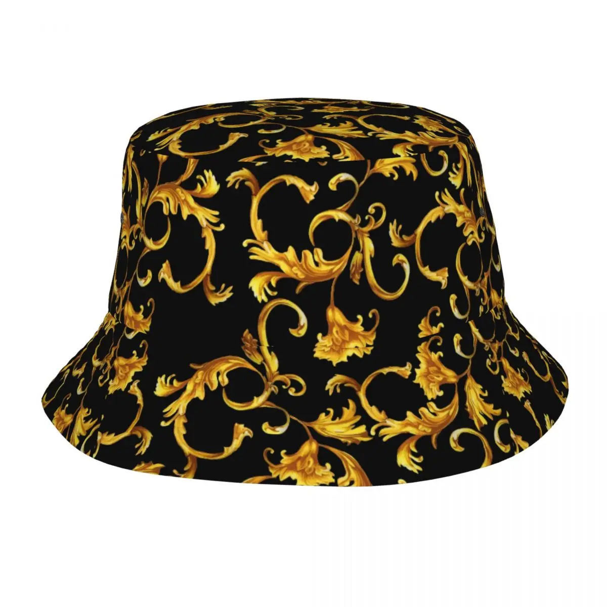 Woman Men Bob Hat Gold Baroque Luxury Bucket Hats Caps Birthday Gift Idea