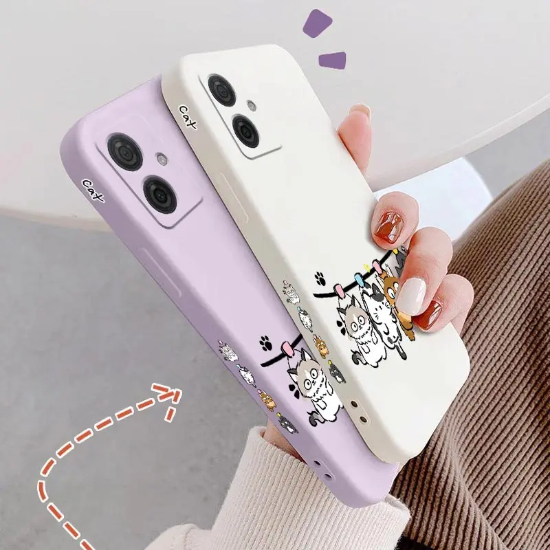 G54 Naughty Cat Silicone Phone Case For Motorola Moto G54 G53 G72 G84 G34 G22 G24 G14 G52 G50 G42 G100 G9 G9Plus G8Play G8 Cover