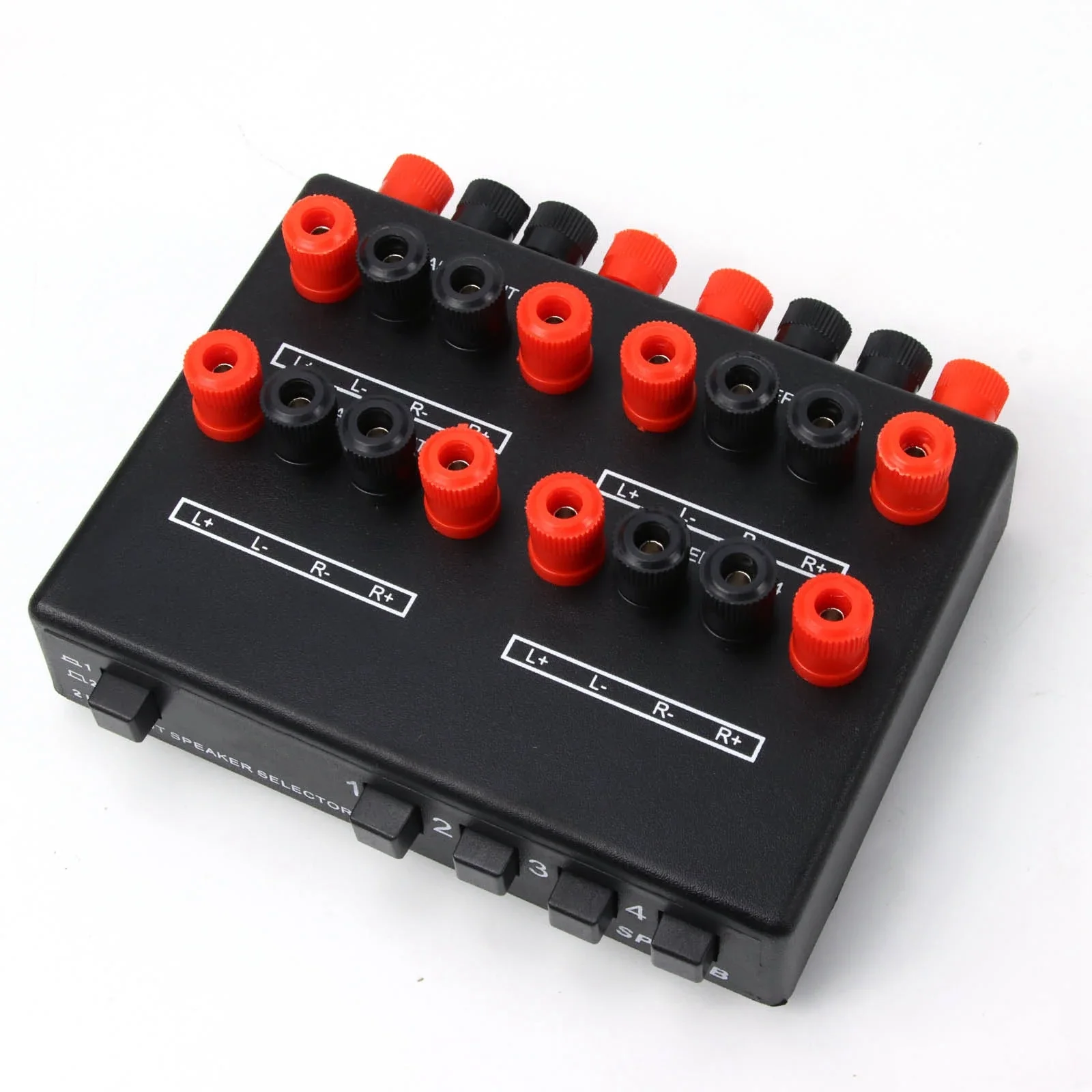 New Mini 2-IN-4-OUT Stereo Audio Selector Amplifier Switcher Box Speaker Splitter SP-24B SP-24 SP-220S Original high quality