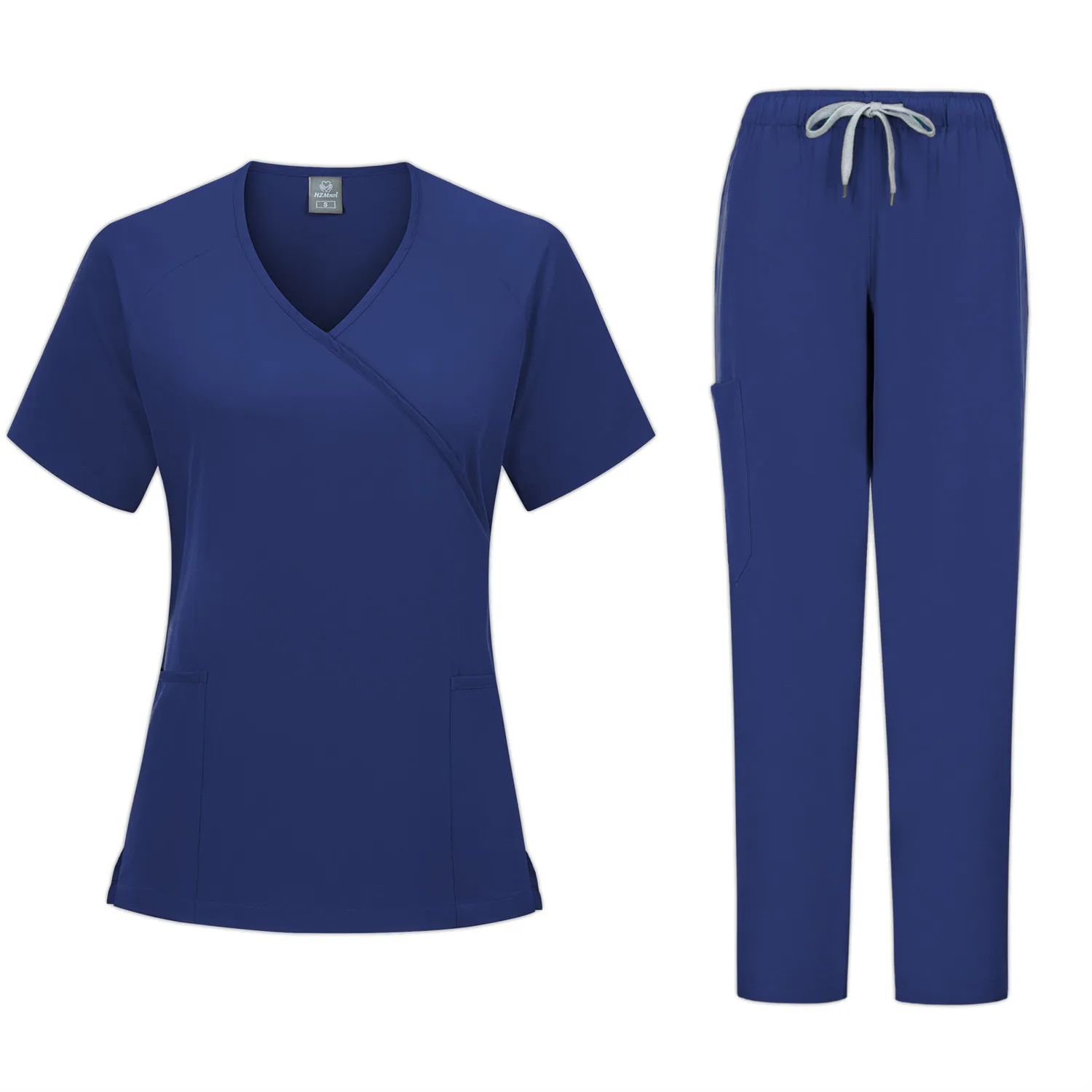 Multicolour Short Sleeve V-Neck Tops Pocket Pants Nurse Scrubs Set Medical Clinical Clothes Jogger Suit Doctor Nursing Uniforms