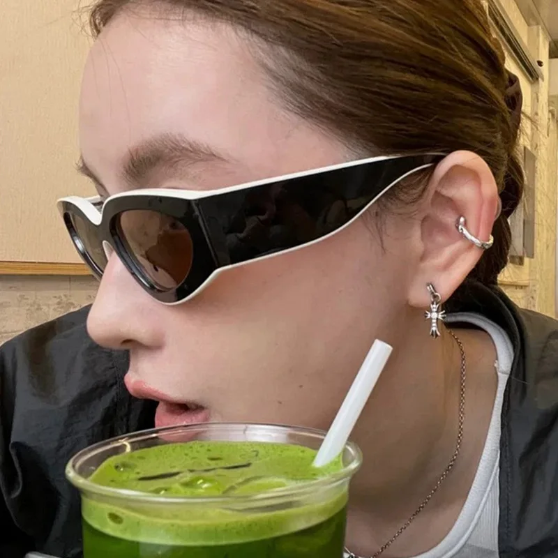 Neue Vintage Cat-Eye Sonnenbrille für Damen und Herren, Marken-Rundbrille, Ovale Sonnenbrille für Männer und Frauen – Detail 7