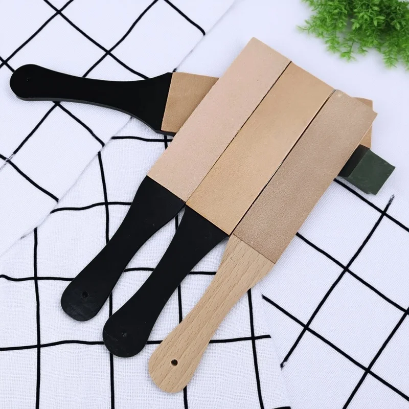 Double Side Leather Strop Knife Sharpener Knives Polishing Swinging Blade Professional Woodwork Tool Repair The Blade with Wax