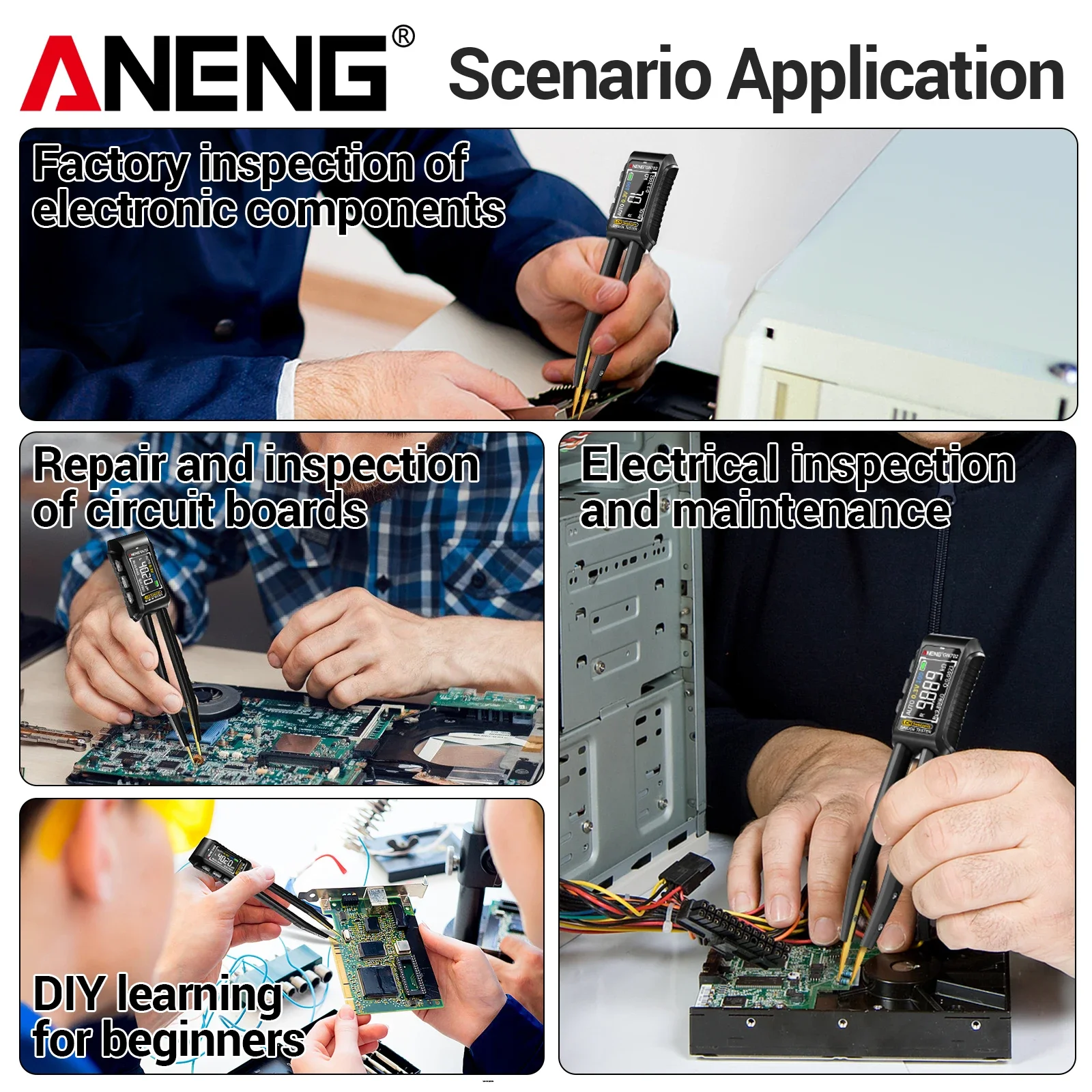 ANENG GN702 portable LCR digital bridge can measure resistance capacitance inductance OLED electronic component parameter tester