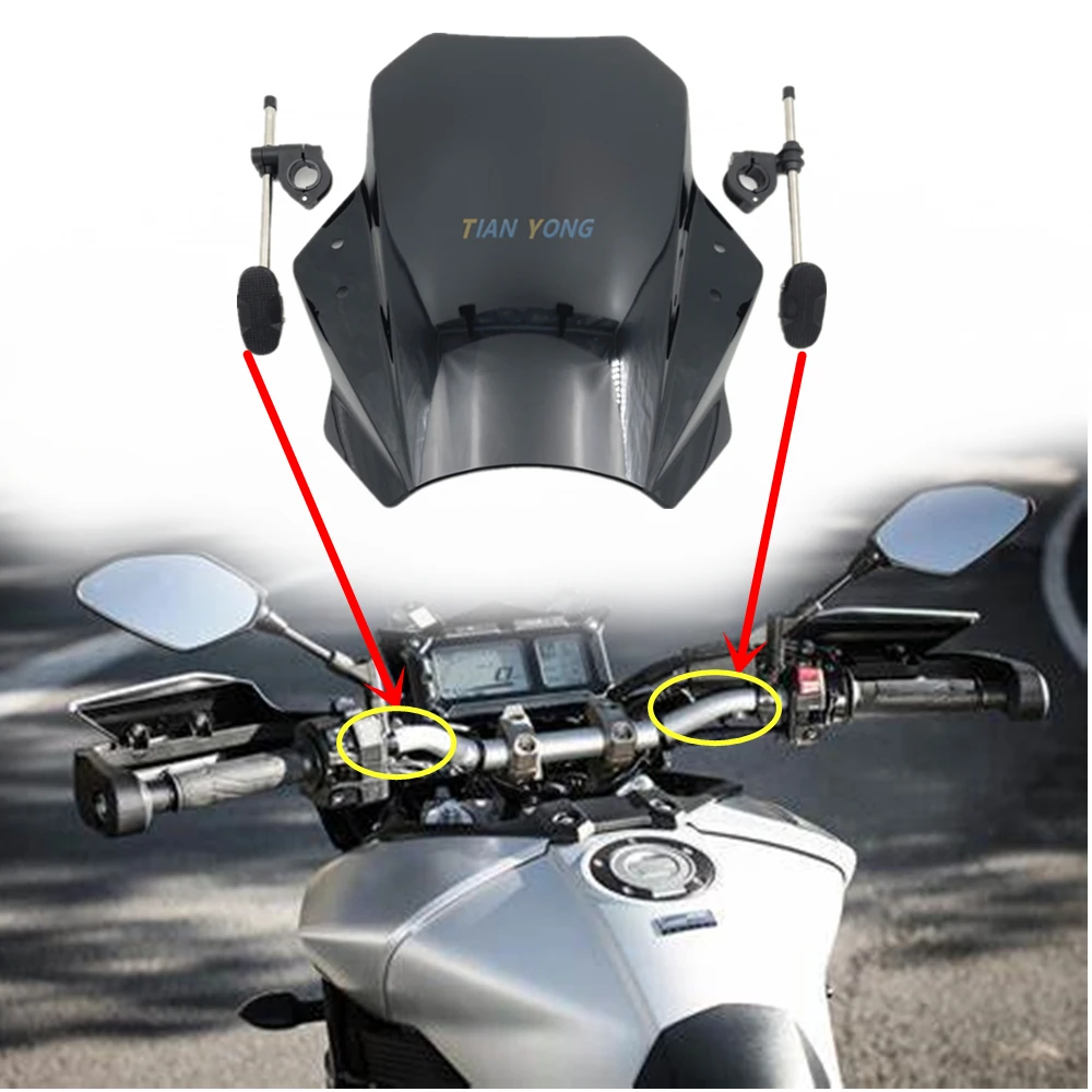 Moto Windscreen Adjustable Windshield Spoiler Extension Deflector For Yamaha MT 03 07 09SP 10SP 125 MT03 MT07 MT09 MT10 MT125