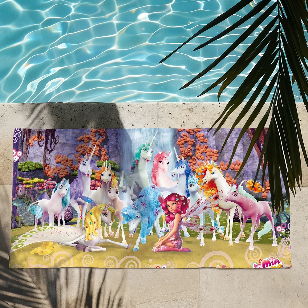 Cartoon M-Mia and Me Girl Towel Shower Sauna Travel Spa Quick Dry Gym Accessories Soft Large Beach Towels