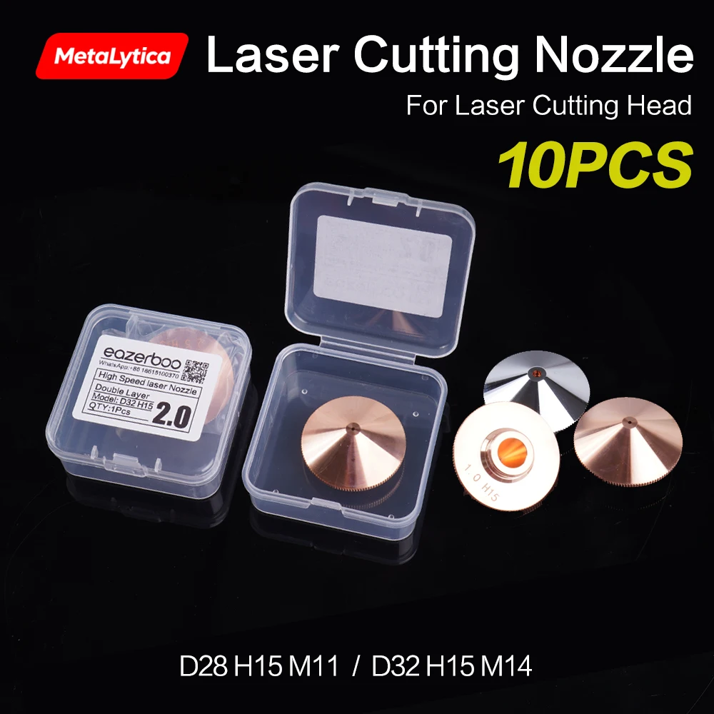 Laser Cutting Machine Nozzle D28 M11 H15 Single/Double Layer 1.5 1.8 2.0 2.5mm High-Speed Nozzle Head Cutting Tip Copper Nozzle