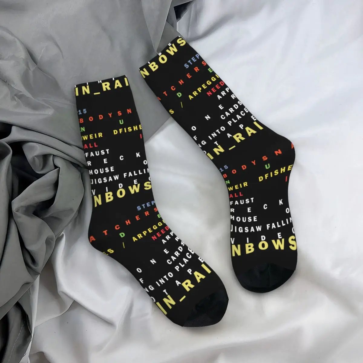 Radiohead In Rainbows Stuff Socks Flexible Graphic Long Stockings Cute Women\'s Christmas Present