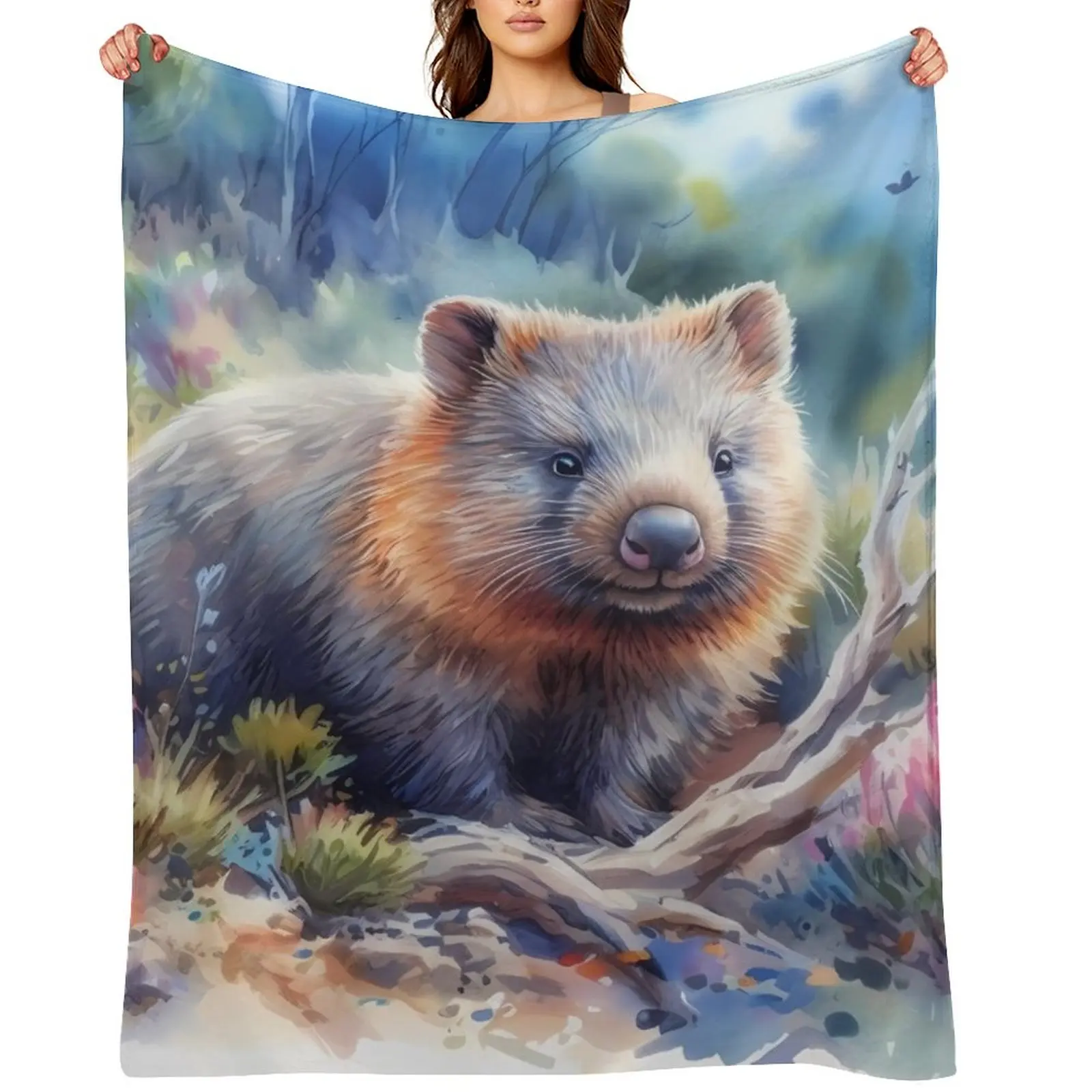

Wombat Art #8 Wombat Lovers Throw Blanket Designers Plaid Cute Plaid Kid'S Blankets