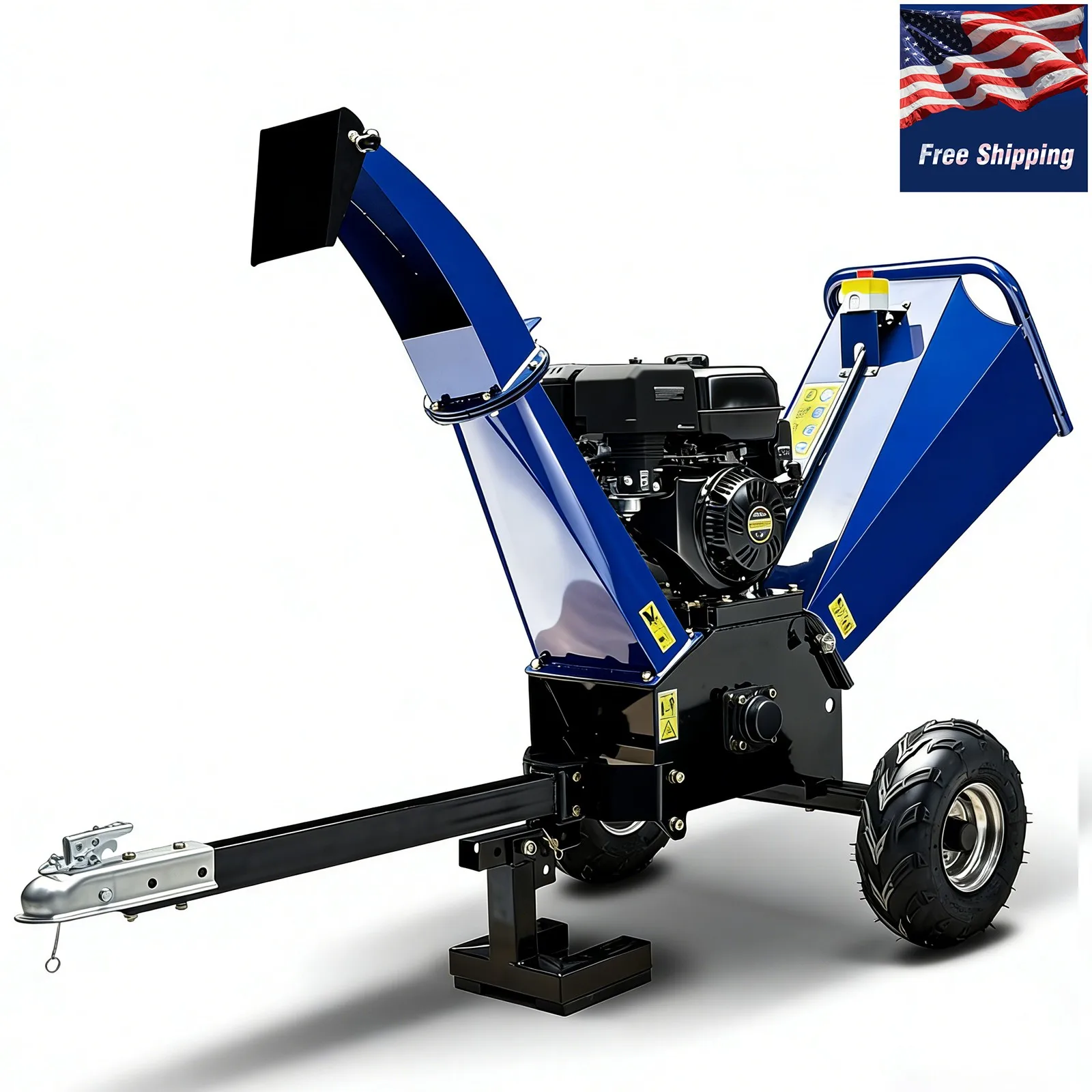 

5-дюймовый 15-сильный 420-кубовый бензиновый измельчитель древесины/мульчер с электростартером, прицепной, EPA 360 ° США