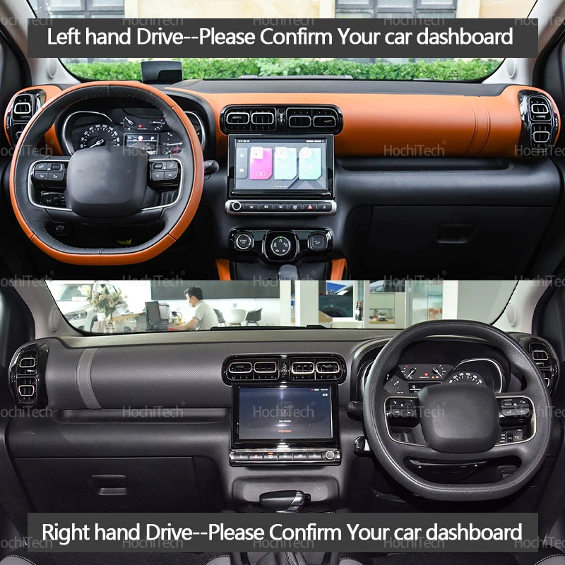Dashboard Cover Avoid Light Anti-Slip Anti-dirty Mat Pad Sunshade Dashmat Protect for Citroen C3 C4 Aircross 2017~2022 LHD RHD