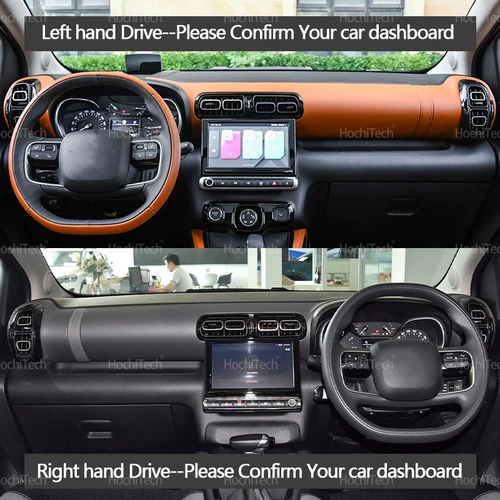 Imagen 2 del producto Cubierta del tablero para evitar la luz, alfombrilla antideslizante y antisuciedad, parasol, protección para Citroen C3 C4 Aircross 2017 ~ 2022, LHD RHD