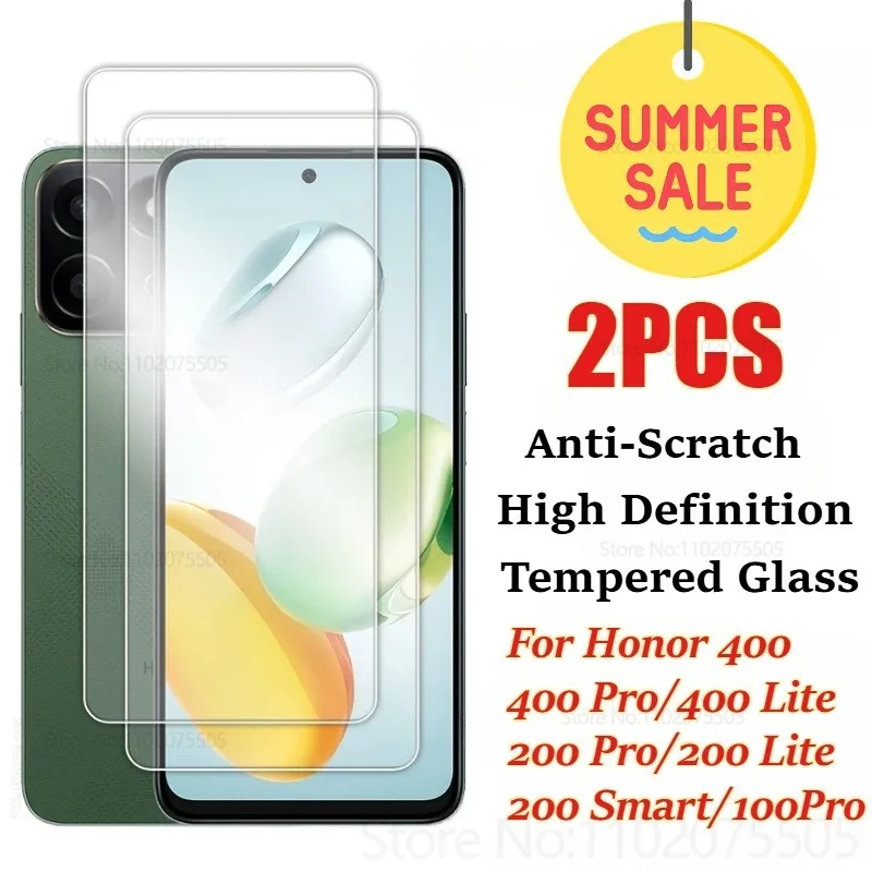 

2 шт. для Honor 200 Smart/200 Pro/200 Lite, полностью клейкая прозрачная защитная пленка для экрана для Honor 400 Pro/400 Lite/100 Pro, закаленное стекло