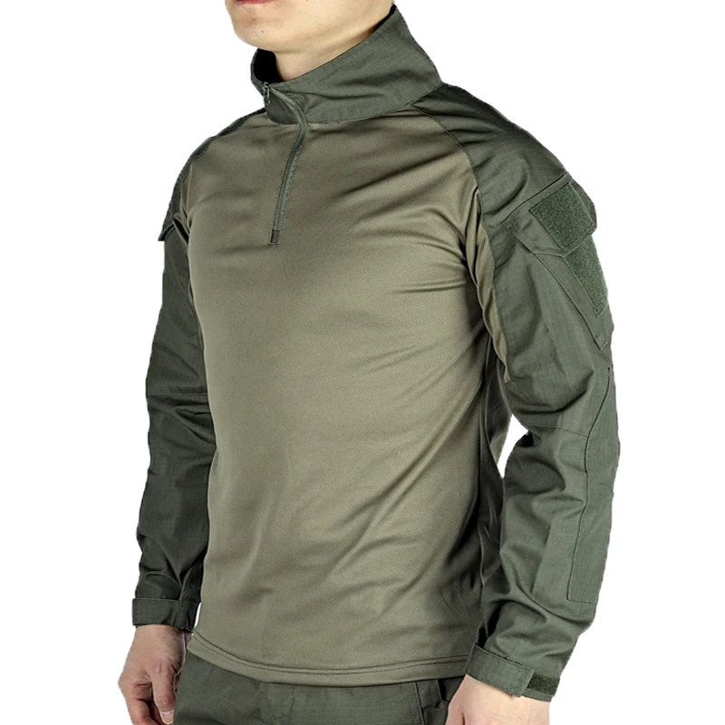 Camiseta Militar do Exército de Manga Longa Masculina, Camisa de Combate, Roupa Tática, Treino Respirável, Roupa de Caça, Camisa de Caminhada