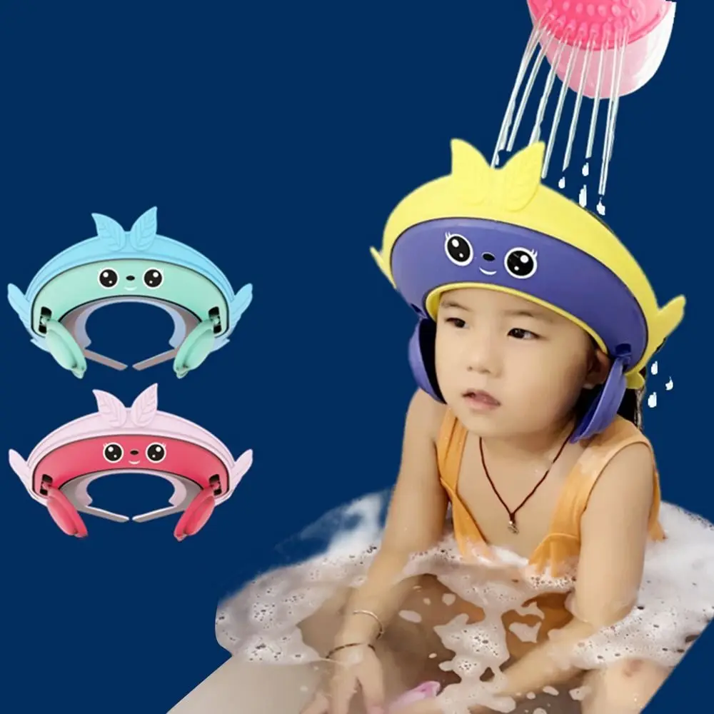 

Ear Protection Adjustable Baby Shower Caps Waterproof Bath Visor Bath Hat Ear Shield Safe Wash Hair Cap Children Baby