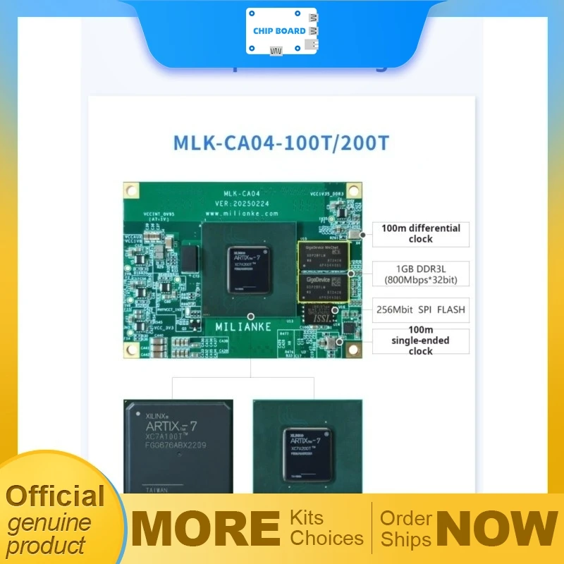 MiLinker MLK-H12-CA04-100T 200T Artix-7 FPGA Module by Xilinx with PCIe and FMC Expansion for Industrial Systems