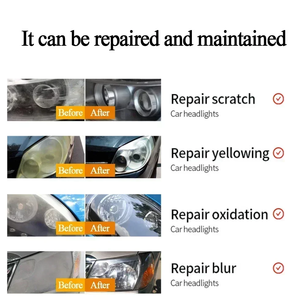 20ml Car Headlight Repairs Fluid Scratch Removal Oxidation Repair Polishing Lampshade Cleaning Tool Light Refurbishment Coating