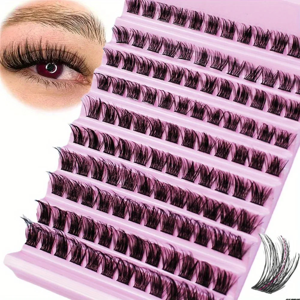 3Boxes(360pcs) Lash Clusters Cluster Lashes 8-16mm Individual Lashes Natural Look D Curl Fluffy Cluster Lashes DIY Eyelash