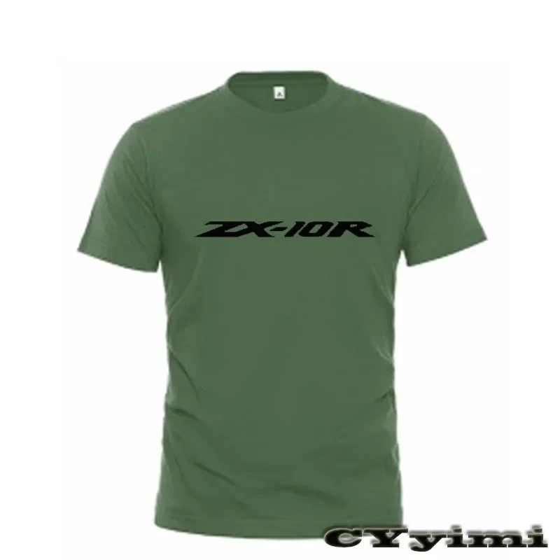 For ZX10R ZX-10R ZX 10R T Shirt Men New LOGO T-shirt 100% Cotton Summer Short Sleeve Round Neck Tees Male