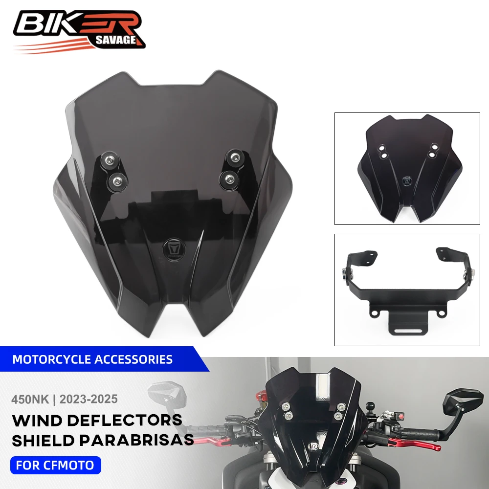 

For CFMOTO 450NK Windscreen Windshield 450 NK 2023-2025 Motor Deflector Wind Shield Screen Protector Parts with Mounting Bracket