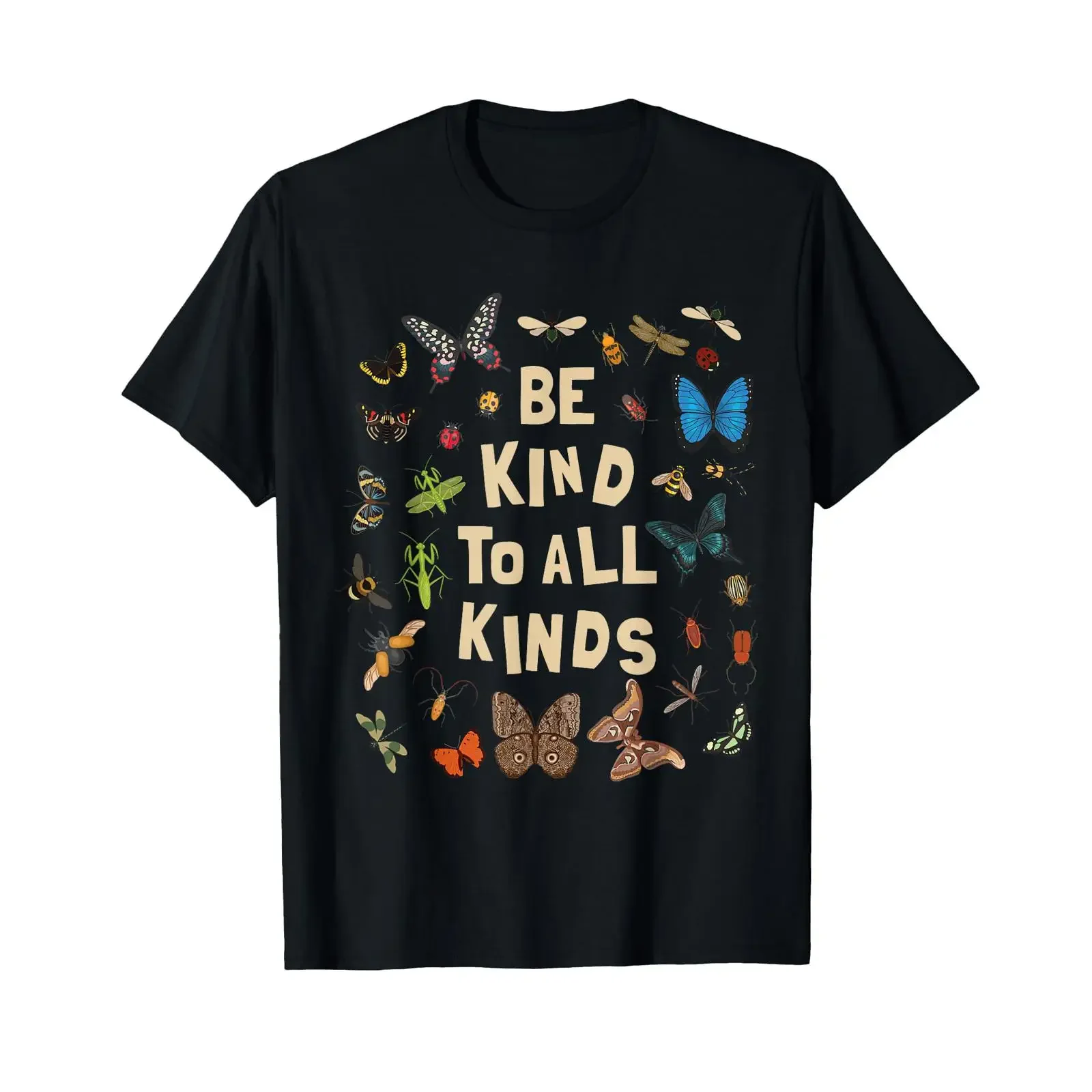 Be Kind to All Kinds Bugs Entomology Insect Lover Design T Shirt vintage Washed Versatile Slightly Comfortable graphic