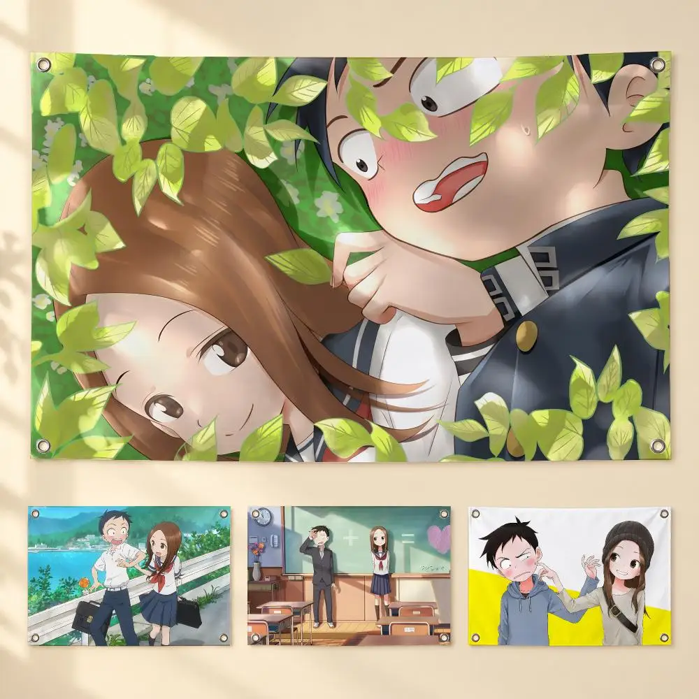 Teasing Master Takagi-san Flags For Garden Party Living Room Home Wall Flag Bedroom Outdoor Decor