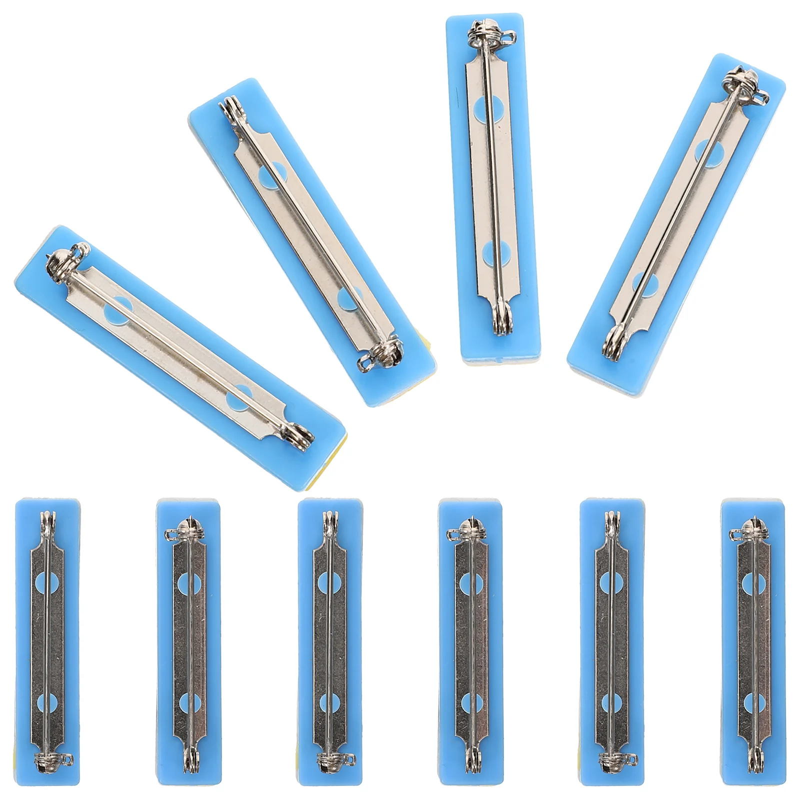 

10pcs Chest Clip Name Badge Accessories Plastic Badge Pin Backs Self-Adhesive Safety Pins For Id Tag Office Hospital Staff Use