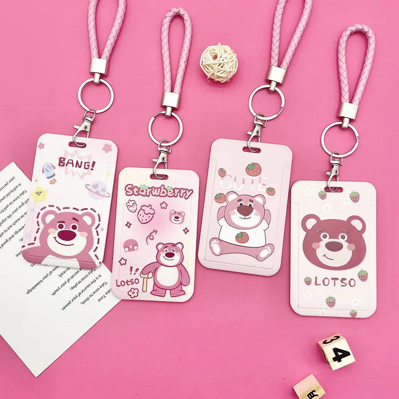 Potdemiel Lotso Cute card set ID card set work card access control card meal card holder anti loss