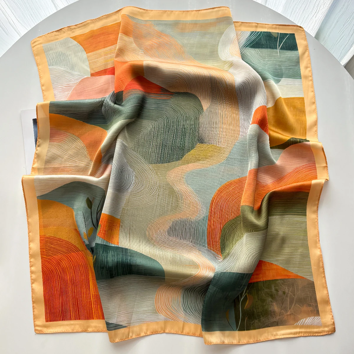 Design-Druck-Schal Seidenimitat-Schal Damen Quadratische Haarbänder Foulard Damen-Bandana Halstuch Stirnbänder 2026 Neu – Detail 7