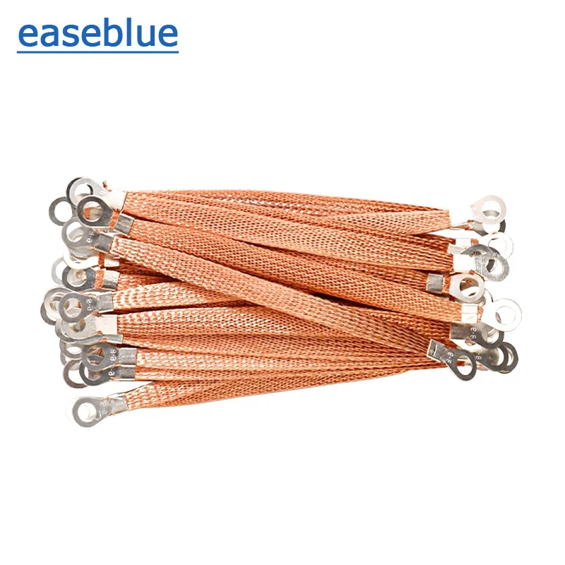 10Pcs Bridge Connection Ground Wire Span Cable 6 Square Copper Clad Aluminum Electric Box Soft Connection Hole Size 8mm