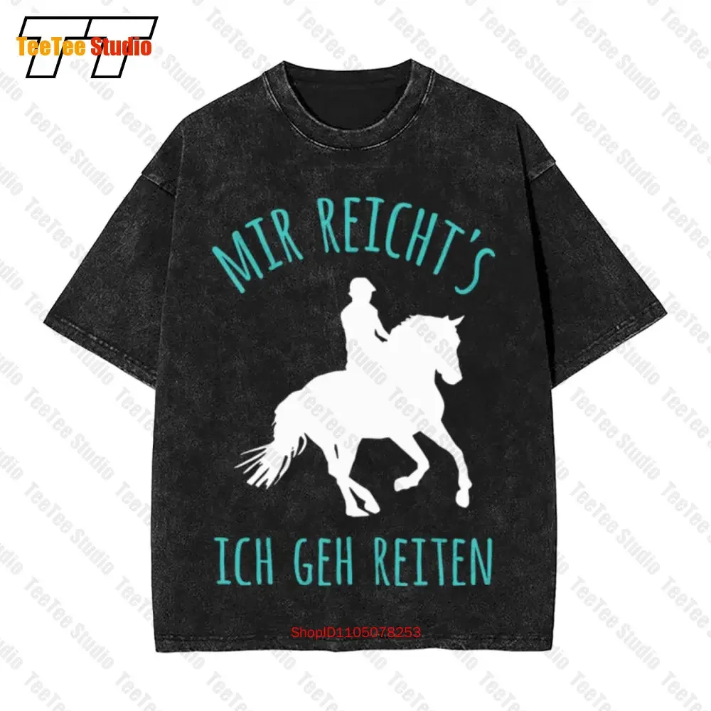 Pferd Reiterin Herz Mir Reicht‘S Reiten Frau Mdchen Frauen Vintage Oversized T-Shirt 1GP3