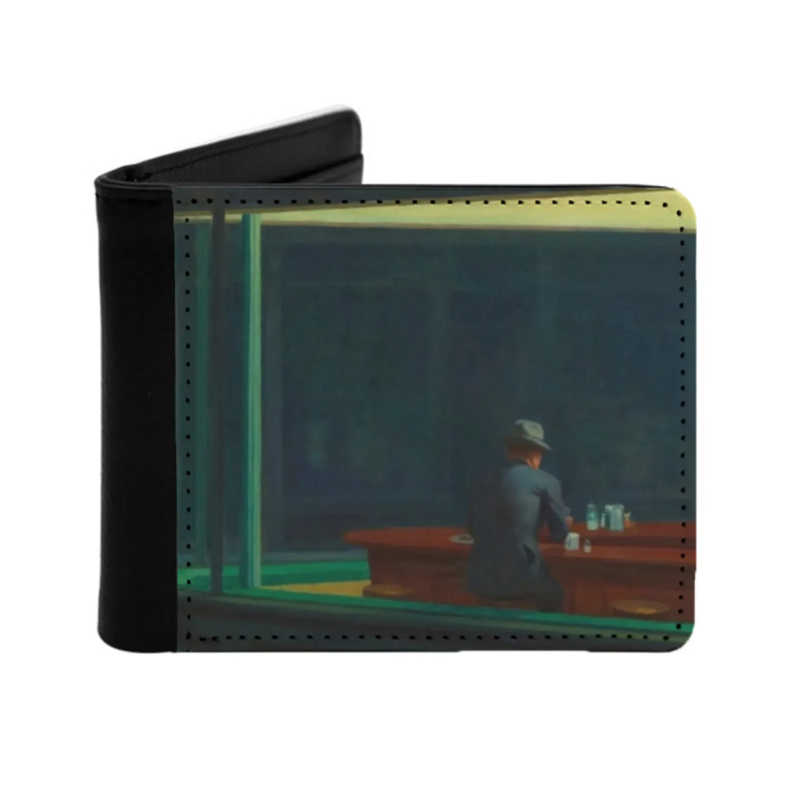 Nighthawks Edward Hopper Short Men's Wallet Multifunction Purse Male Pu Leather Wallet Nighthawks Edward Hopper Edward Hopper