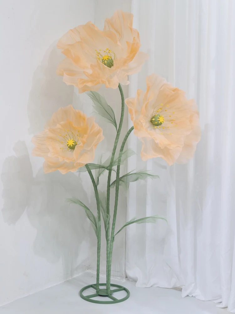180 cm Zijden Klaproos Kunstbloemen Bruiloft Decoratie Bruiloft Weg Lood Bloem Etalage Party Garden Home Decoratie
