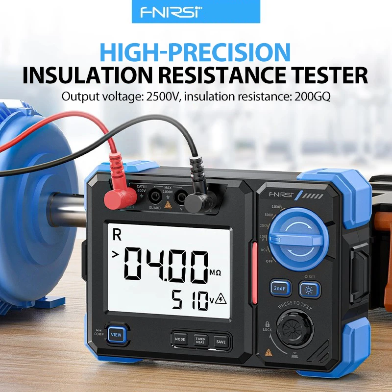 FNIRSI MRT1050/2050 High-Precision Digital Insulation Resistance Tester 100/500/2500V AC DC Automatic Megohmmeter
