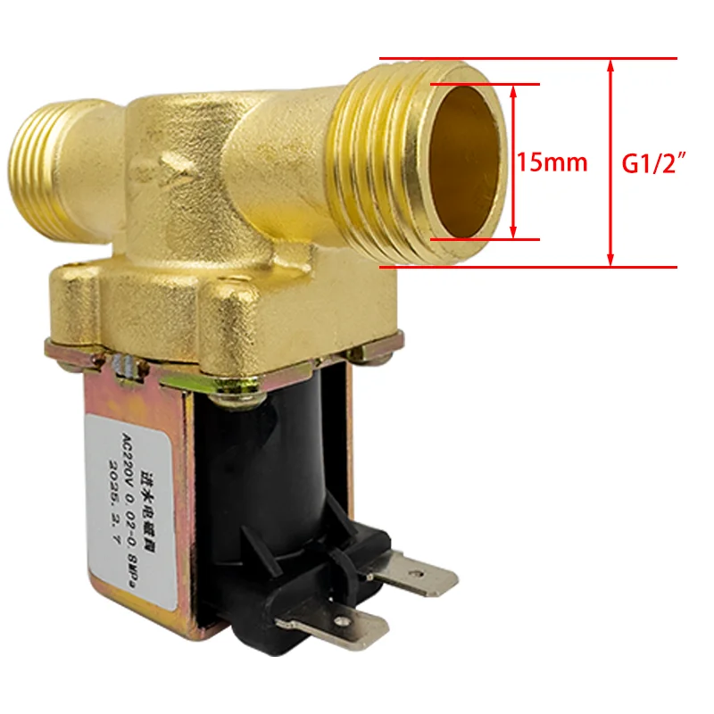 G1/2 "التيار المتناوب 110/220 فولت تيار مستمر 5/12/24 فولت صمام الملف اللولبي النحاسي المغلق عادة للتحكم في المياه صمامات المياه المغناطيسي التبديل